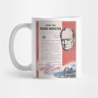 British wartime poster. Restored Print Of Winston Churchill Mug